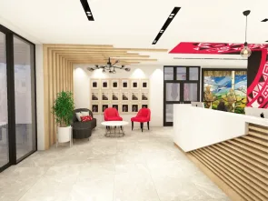 Interior design 3D Renders for the proposed reception Area for Amref International University, Nairobi